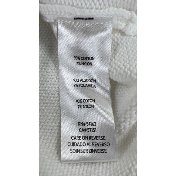 Karl Lagerfeld Paris Women’s Sweater Large White Bonjour Black Lettering Classic - Picture 10 of 11